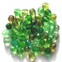50 6mm Faceted Green Mix